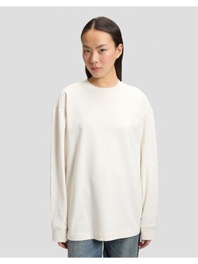 Lee Lee T-Shirt WORKWEAR LS BOXY HEAVY T Biały Relaxed Fit