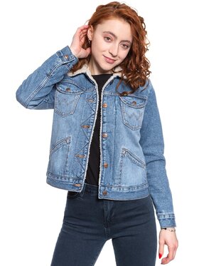 Wrangler Wrangler Kurtka damska 124WJ SHERPA 3 YEARS Niebieski Regular Fit