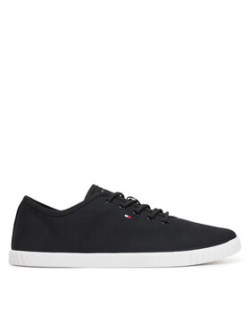 Tommy Hilfiger Tommy Hilfiger Teniși Canvas Lace Up Sneaker FW0FW08641 Negru