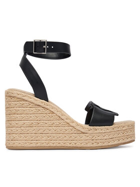 Calvin Klein Calvin Klein Espadrilky Wedge Espad 70 Embl Lth HW0HW02897 Čierna