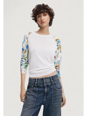 Desigual Desigual Pulover 25SWJF31 Alb Regular Fit