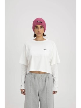 Misaga Misaga Longsleeve REBO LONGSLEEVE Biały Slim Fit