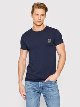 Versace Versace T-krekls Girocollo AUU01005 Tumši zils Regular Fit