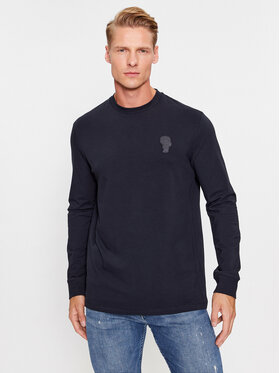 KARL LAGERFELD KARL LAGERFELD Marškinėliai ilgomis rankovėmis 755026 534221 Tamsiai mėlyna Regular Fit