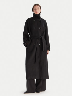 Bardot Bardot Vlnený kabát Enzo 60087JB Čierna Oversize