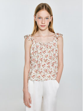 BIG STAR BIG STAR Bluzka WERIA Kremowy Basic Fit