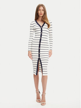 Guess Guess Úpletové šaty W5YK98 Z2YK2 Biela Slim Fit