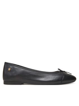 Tommy Hilfiger Tommy Hilfiger Baleriinad Toe Cap Leather Ballerina FW0FW08759 Must
