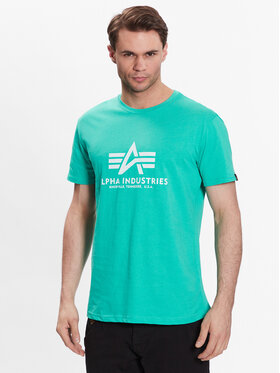 Alpha Industries Alpha Industries T-krekls Basic T-Shirt Zaļš Regular Fit