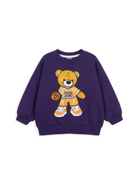 Bejbi Story Bejbi Story Bluza Bluza oversize Brandon Teddy bez kaptura Fioletowy Oversize