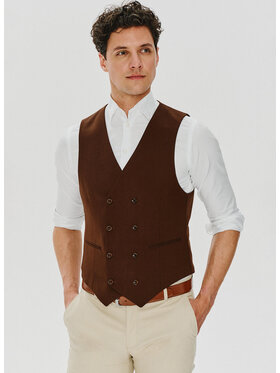 Pako Lorente Pako Lorente Kamizelka P24SF-8X-013 Brązowy Slim Fit