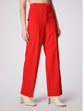 Simple Simple Spodnie materiałowe SPD504-02 Czerwony Relaxed Fit