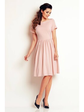 Awama Awama Sukienka letnia A141 Różowy Basic Fit