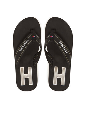 Tommy Hilfiger Tommy Hilfiger Čības uz pirksta Hilfiger H Padded Beach Sandal FM0FM05536 Melns