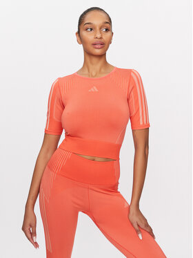 adidas adidas Технічна футболка Aeroknit HY3842 Оранжевий Tight Fit