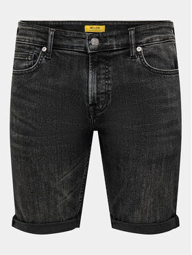 Only & Sons Jeans Kratke Hlače 22025192 Črna Slim Fit