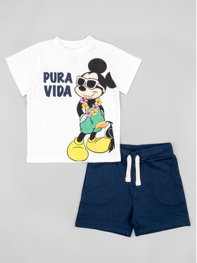 Zippy Zippy Set majica i hlače Myszka Miki ZBBAP0602 23002 Bijela Regular Fit