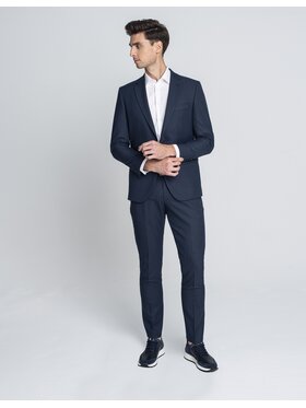 Borgio Borgio Spodnie garniturowe stranoa Granatowy Slim Fit