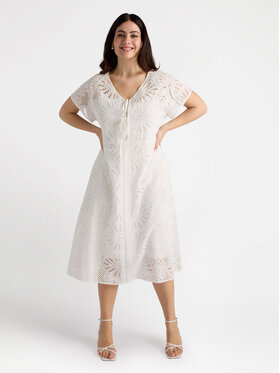 Fiorella Rubino Fiorella Rubino Vestito da giorno 7596T001629N011 Bianco A-Line Fit