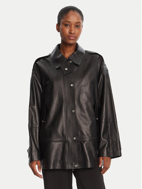 BOSS BOSS Lederjacke Salaha 50544445 Schwarz Relaxed Fit