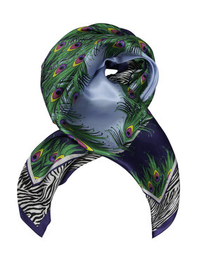 ALLORA BE UNIQUE ALLORA BE UNIQUE Foulard 100% jedwab w pawie oczka Blu scuro