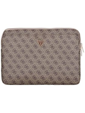 Guess Guess Torba na laptopa Sleeve 14" 4G Zipper Pocket Triangle Logo Brązowy