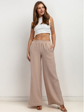 Tessita Tessita Spodnie materiałowe T428/3/S Beżowy Wide Leg