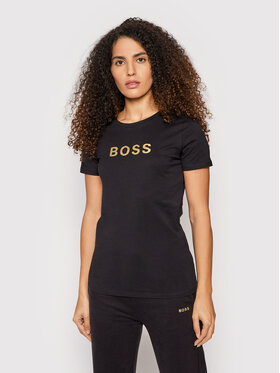Boss Boss Tričko C Elogo Gold 50461947 Čierna Regular Fit