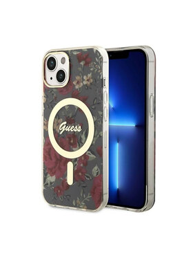 Guess Guess Etui na telefon Flower MagSafe Zielony
