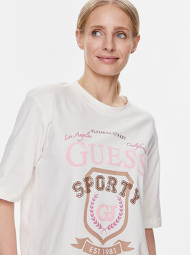 Guess T-shirt V4RI07 K8FQ4 Bijela Boxy Fit