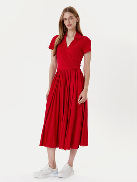 Tommy Hilfiger Tommy Hilfiger Rochie de zi 1985 WW0WW45733 Roșu Regular Fit