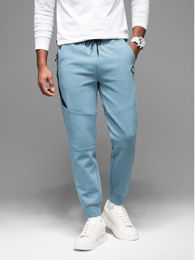 Ombre Ombre Spodnie dresowe OM-PASK-0226 Niebieski Regular Fit