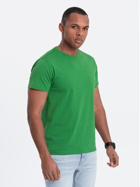 Ombre Ombre T-Shirt OM-TSBS-0146 Zielony Regular Fit