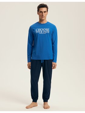 Henderson Henderson Piżama 43472 Niebieski Regular Fit