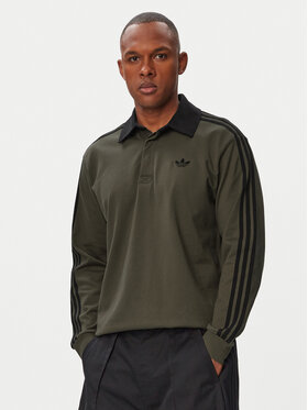 adidas adidas Džemperis 3-Stripes Rugby Longsleeve Polo KE4113 Chaki Regular Fit