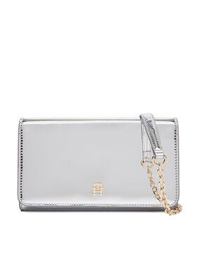 Tommy Hilfiger Tommy Hilfiger Kabelka Icon Flap W/Chain Met AW0AW17959 Stříbrná