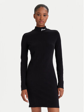 Guess Guess Každodenní šaty V5BK04 KCBF1 Černá Slim Fit