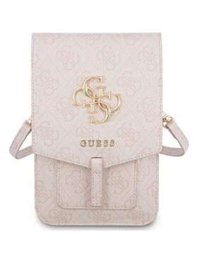 Guess Guess Etui na telefon Saffiano 4G Big Metal Logo Różowe złocenie