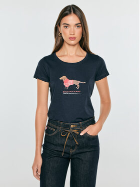 BIG STAR BIG STAR T-Shirt MADISONA Granatowy Basic Fit