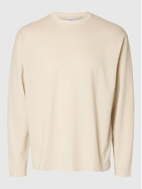 Selected Selected T-shirt 16097847_oatmeal Bianco Regular Fit