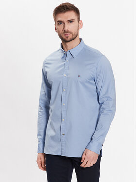 Tommy Hilfiger Tommy Hilfiger Πουκάμισο Natural Soft Mini Print MW0MW30689 Μπλε Slim Fit