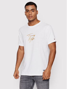 Tommy Hilfiger Tommy Hilfiger T-Shirt Cn Ss Logo UM0UM01787 Biały Regular Fit