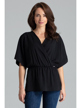 Lenitif Lenitif Bluzka L063 Czarny Regular Fit