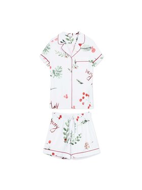 White pocket White pocket Piżama Satynowa Biały Regular Fit