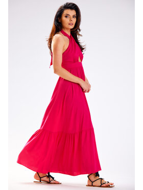 Awama Awama Sukienka letnia A583 Fioletowy Basic Fit
