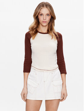 BDG Urban Outfitters BDG Urban Outfitters Palaidinė BDG CONTRAST RAGLAN 3/4 76468925 Ruda Slim Fit