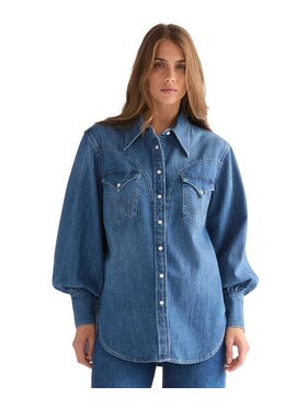 Wrangler Wrangler Koszula jeansowa 112378144 Niebieski Regular Fit