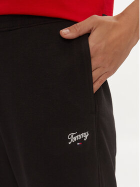 Tommy Jeans Spodnji Del Trenirke Script DW0DW17771 Črna Relaxed Fit