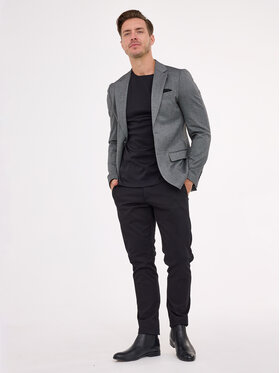 VILLARO VILLARO Marynarka MAR240 Szary Slim Fit
