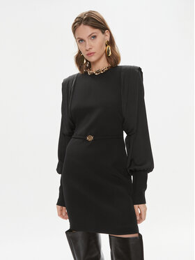 Just Cavalli Just Cavalli Koktejlové šaty 75PAO923 Černá Slim Fit
